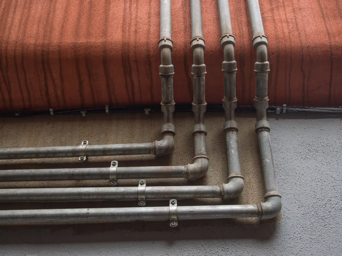 Copper piping manifold mounted on a wall – Lead Solder in Older Laguna Beach Copper Pipes for Laguna Beach, CA homes