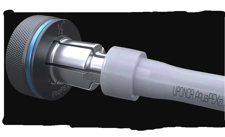 PEX-A expansion tool head with tubing, from our Laguna Beach guide: Laguna Beach Navien Tankless Water Heater Installation